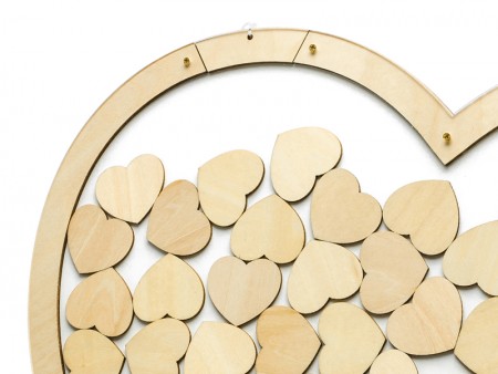 Livre d'or en bois - coeur