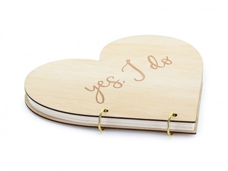 Livre d'or en bois - Coeur -