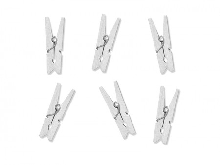 20 Pinces en bois - blanche