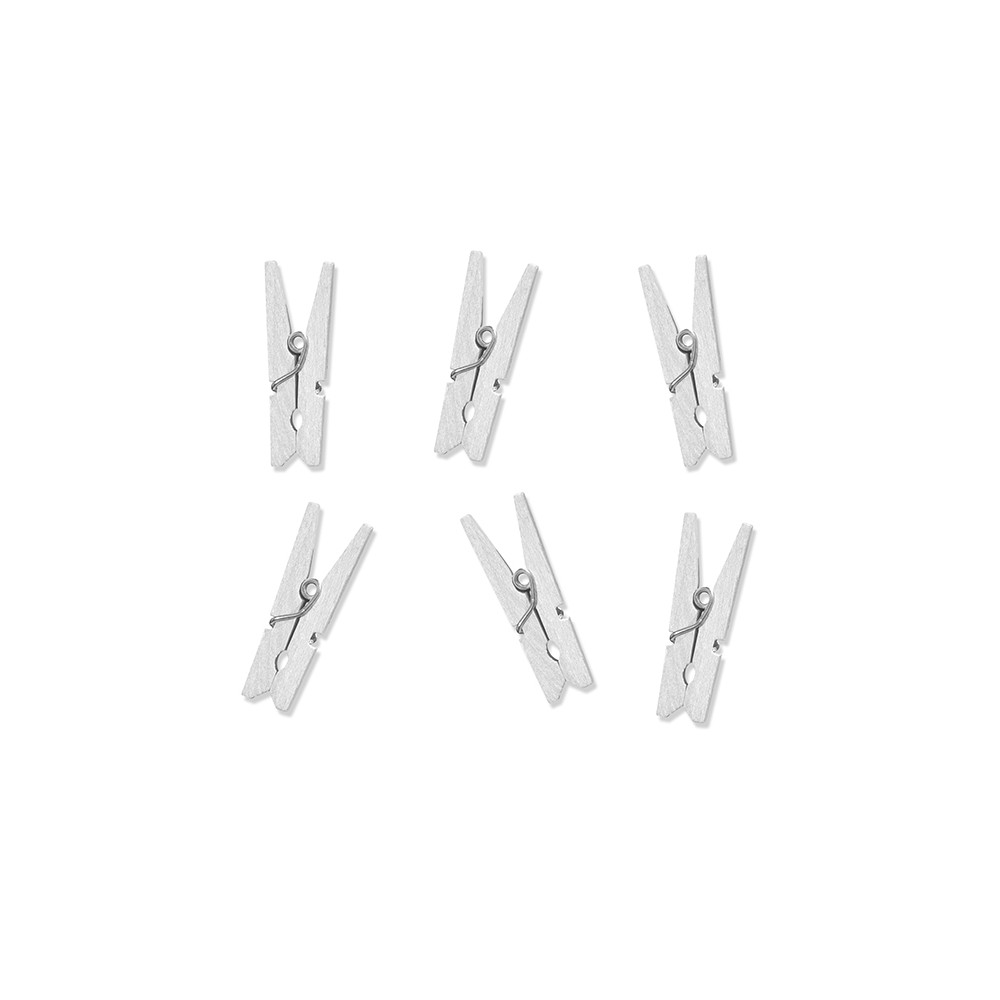 20 Pinces en bois - blanche