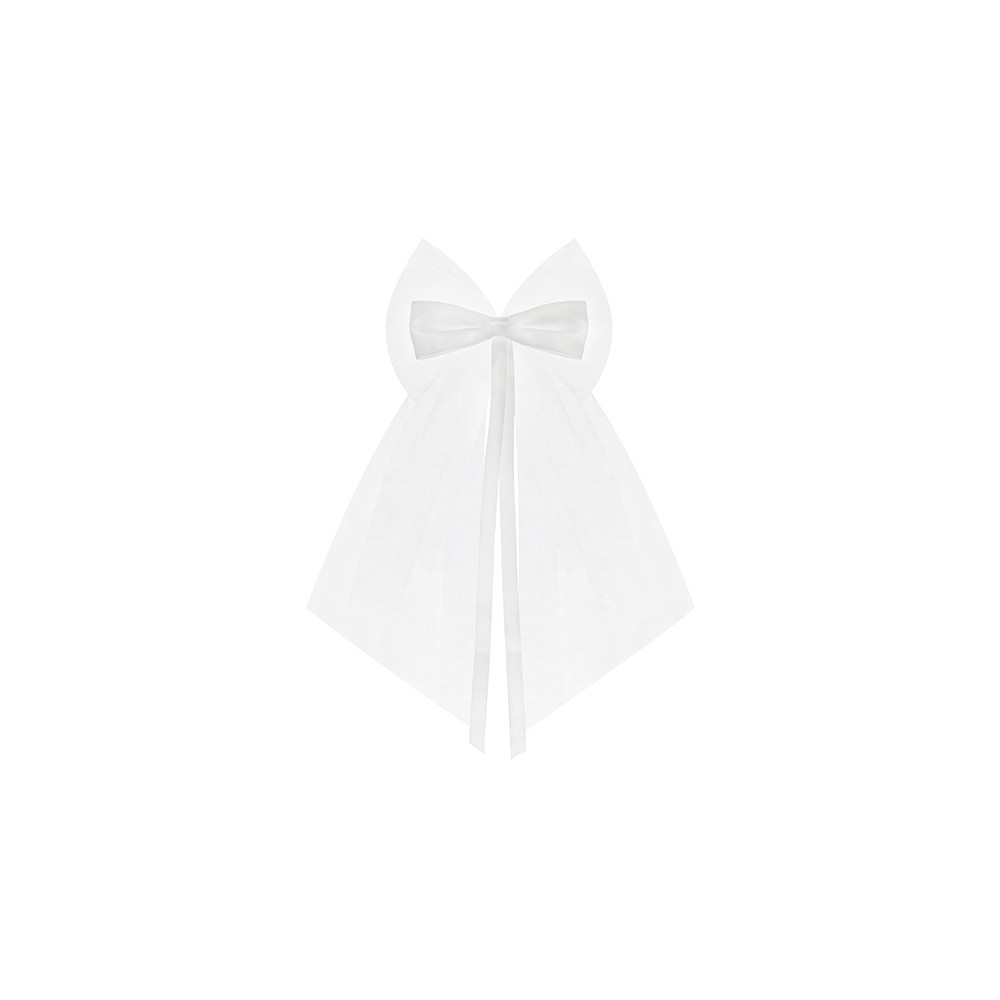 2 Nœud avec un ruban blanc - 18cm