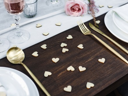 50 Confetti en bois coeurs