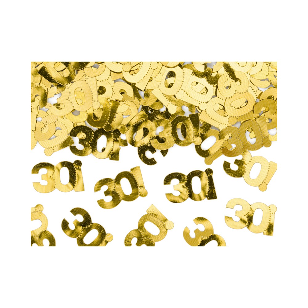 Feuilles de confettis métalliques - Chiffre 30 - 15g