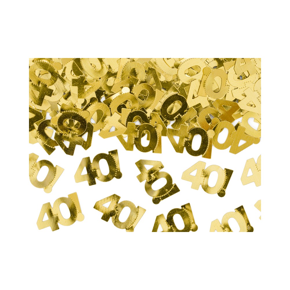 Feuilles de confettis métalliques - Chiffre 40 - 15g