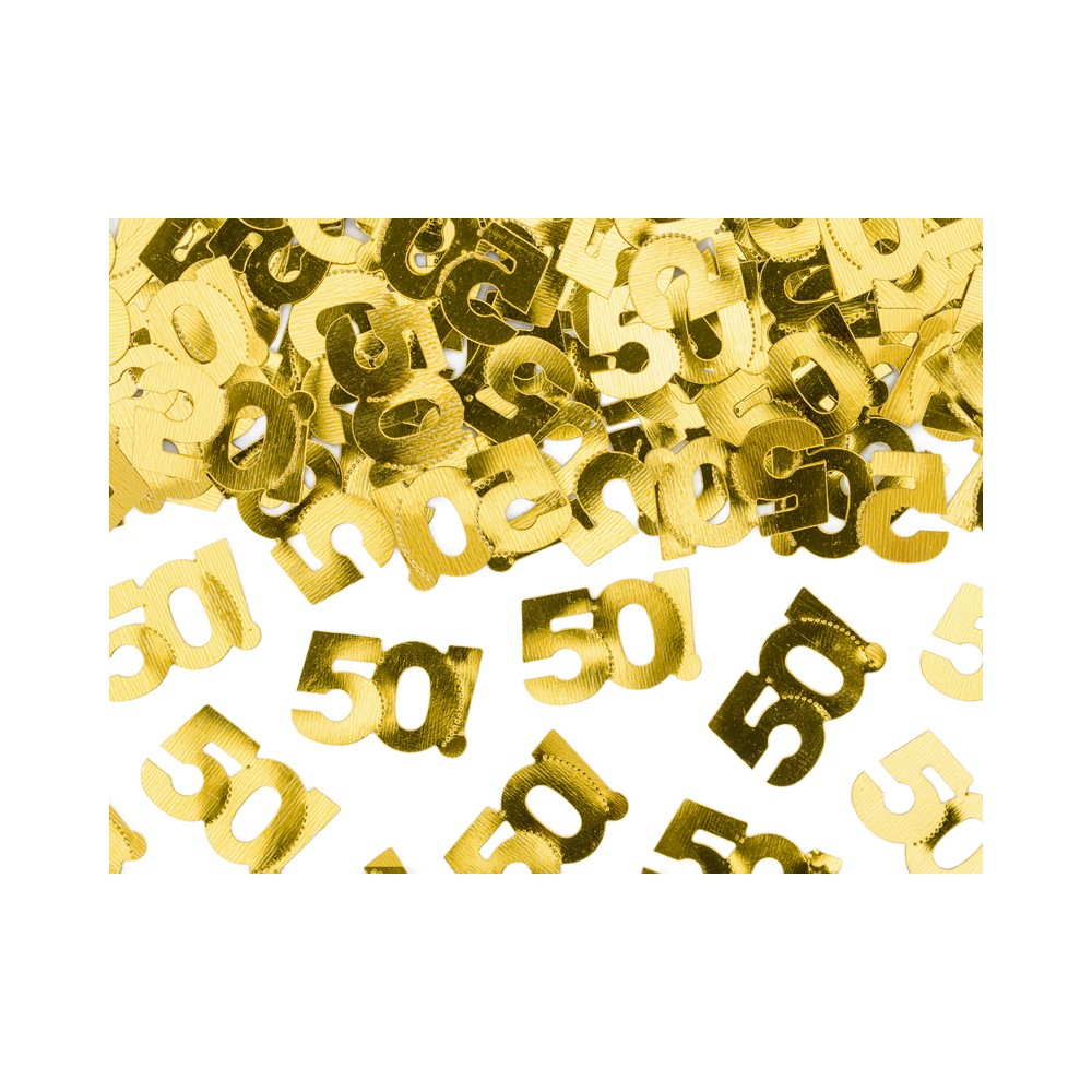 Feuilles de confettis métalliques - Chiffre 50 - 15g