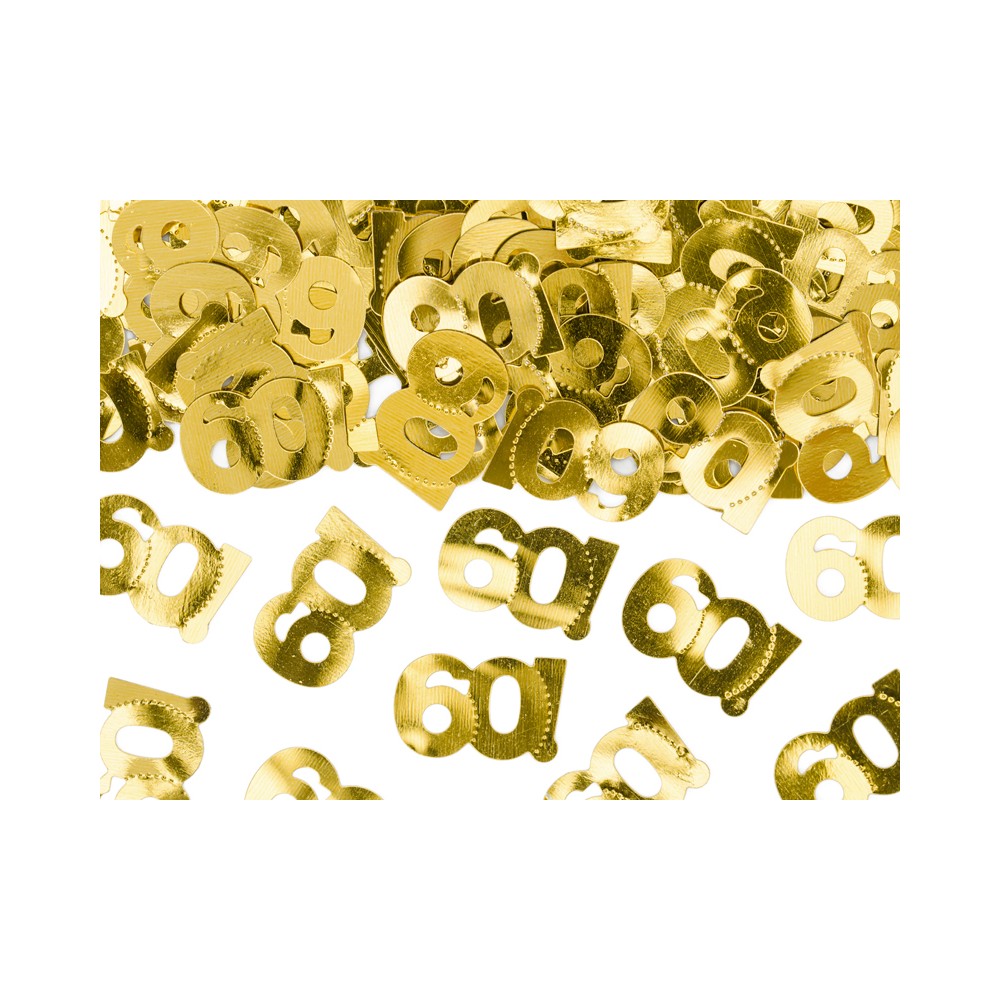 Feuilles de confettis métalliques - Chiffre 60 - 15g