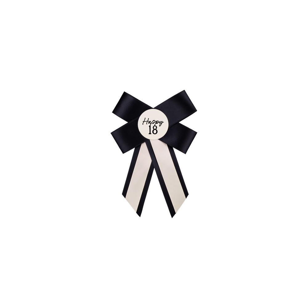 Rosette pour 18e anniversaire - crème -noir -