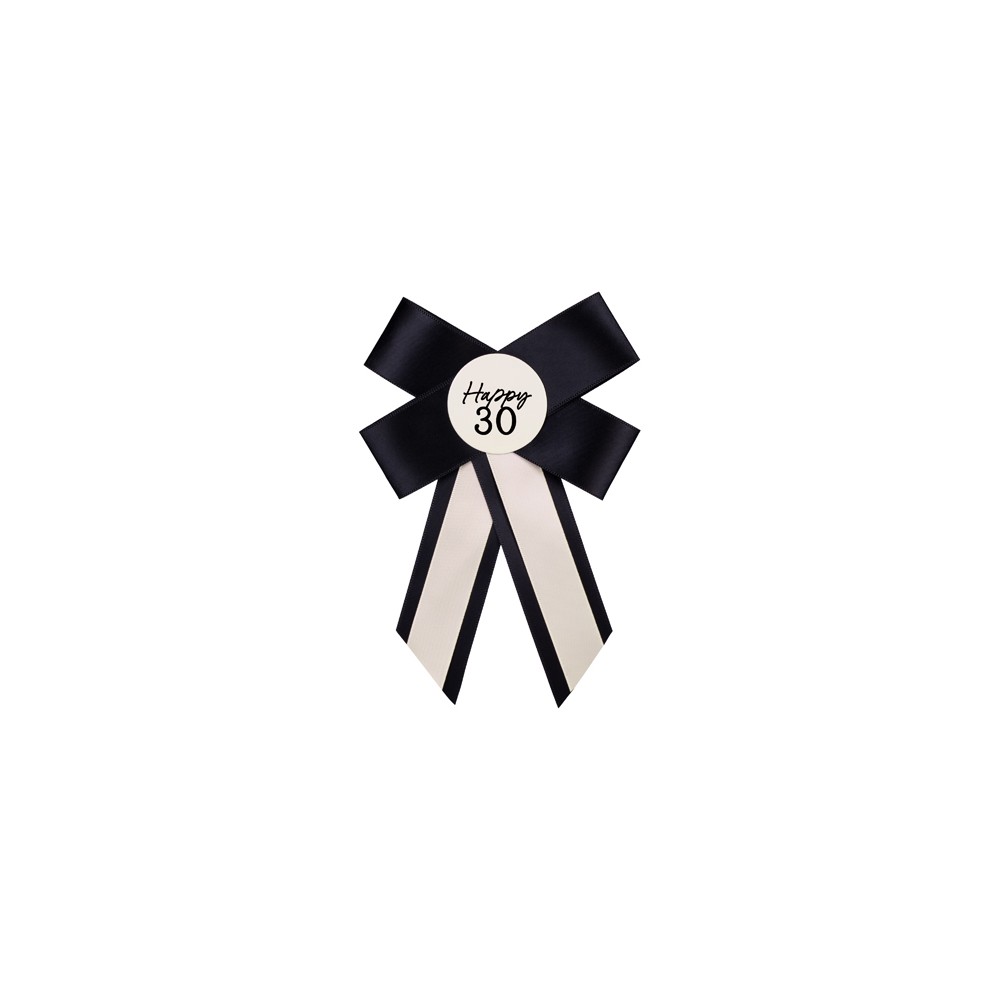 Rosette pour 30e anniversaire - crème/noir