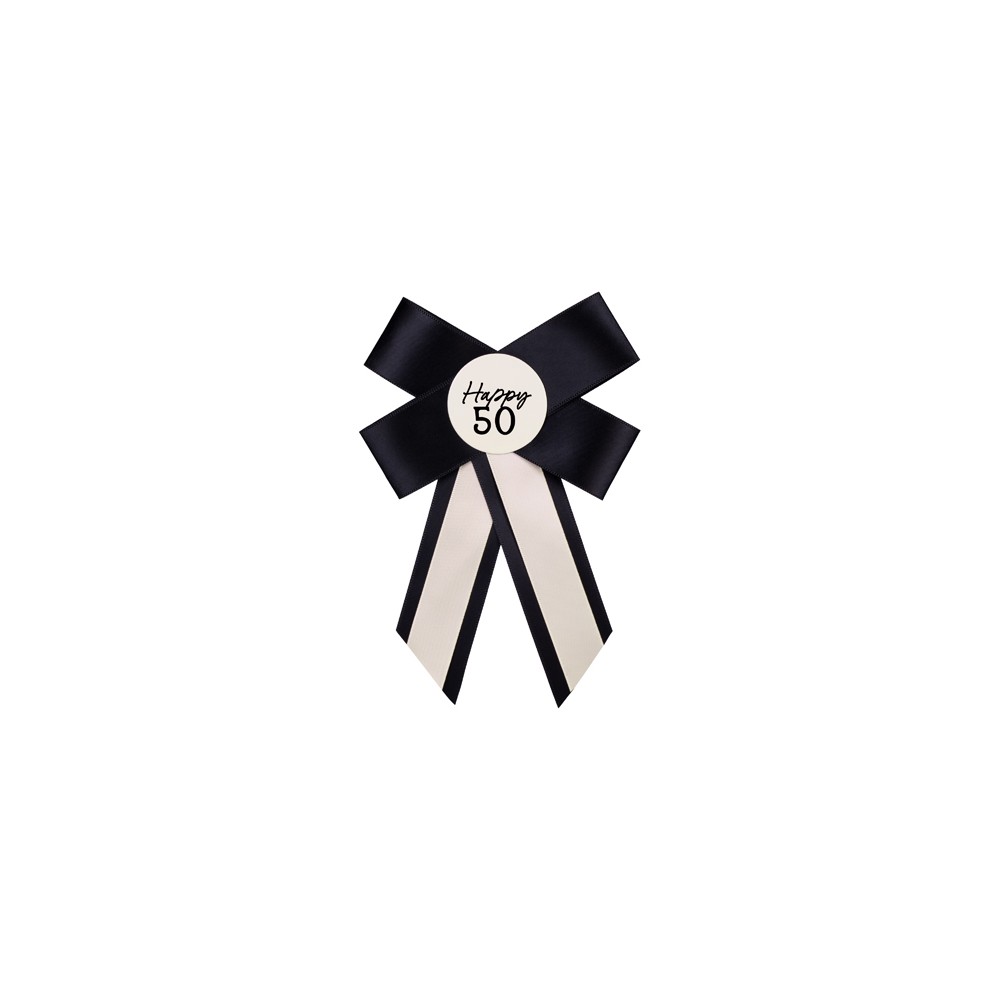 Rosette pour 50e anniversaire - crème/noir