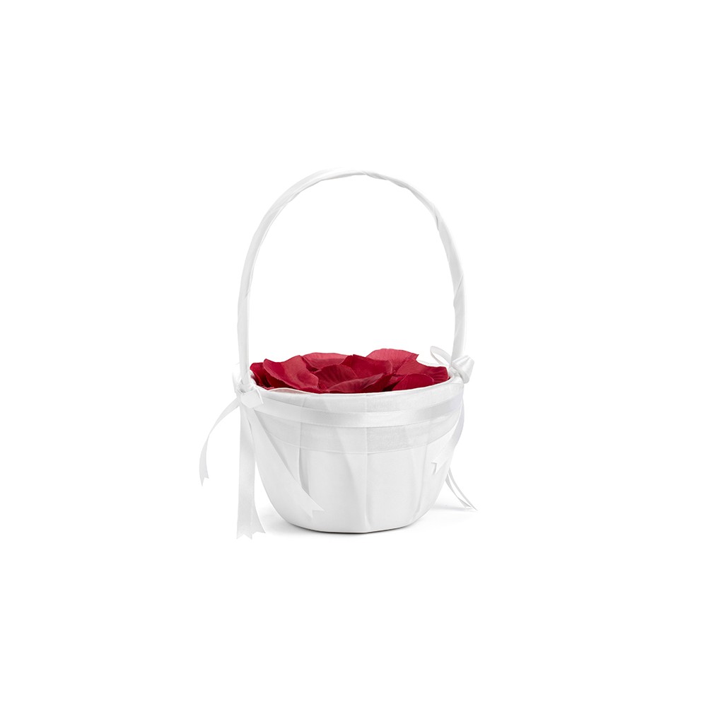 Panier de mariage pour pétales de rose - blanc