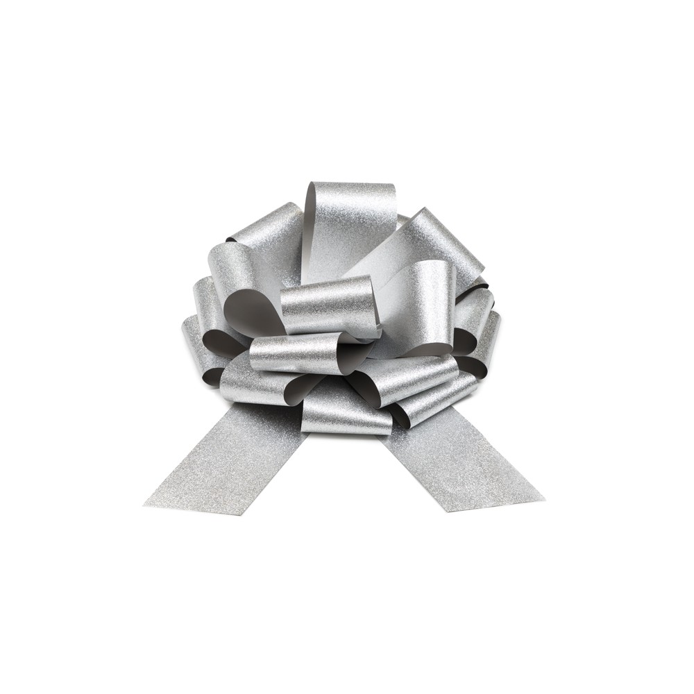 Nœud décoratif DIY - argent - 30 cm