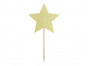 6 Garnitures pour petits gâteaux - Etoiles - or