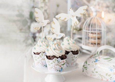6 Décors muffins - Oiseaux
