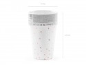 6 gobelets blancs et pois rose gold