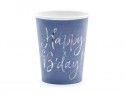 6 Gobelets Happy B'day ! - bleu marine -
