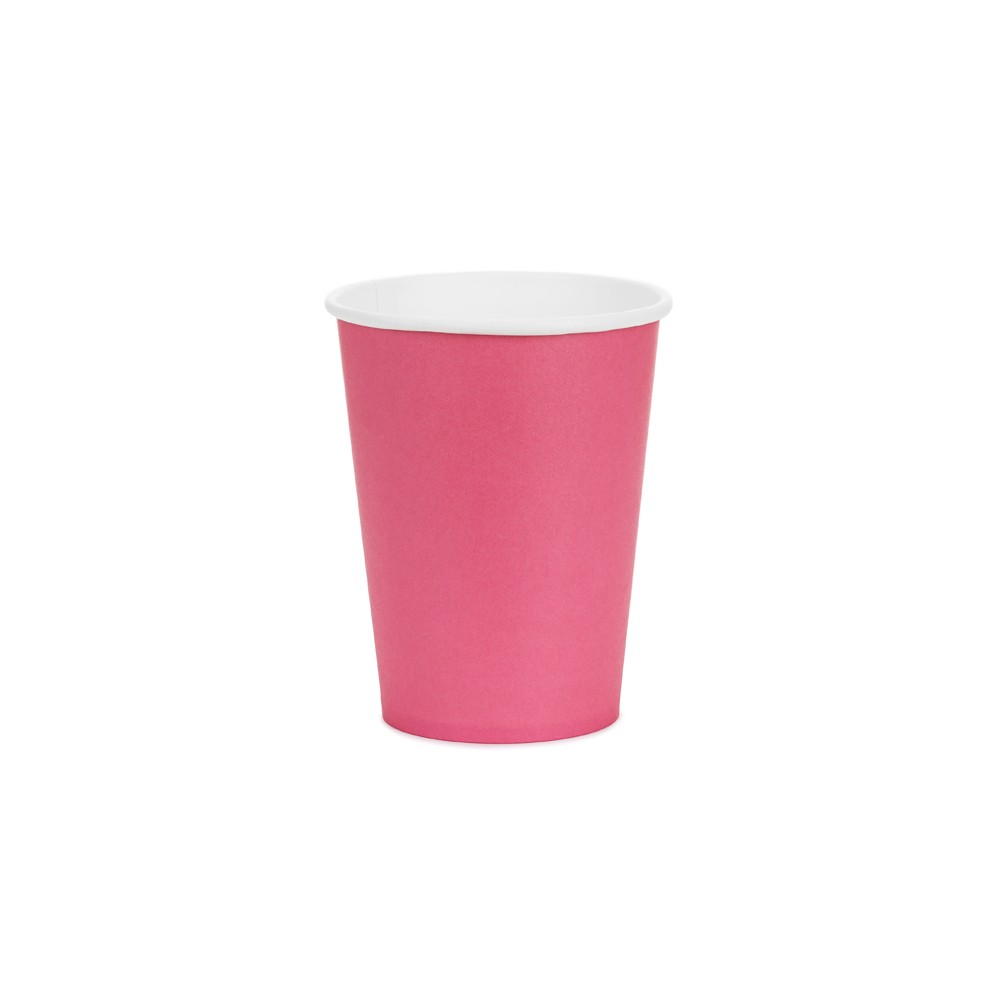 6 Gobelets en papier - rose foncé - 250ml