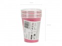 6 Gobelets en papier - rose foncé - 250ml