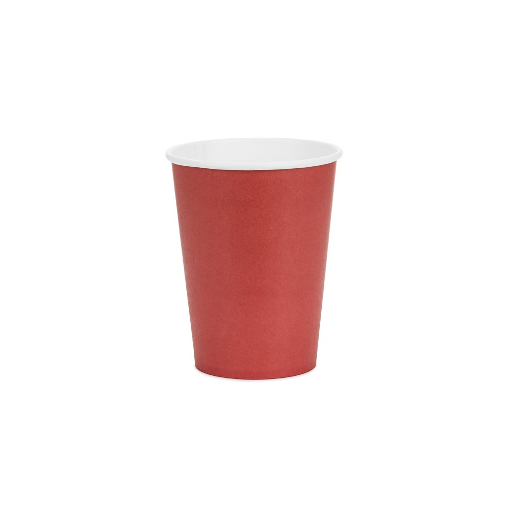 6 Gobelets en papier - rouge foncé - 250ml