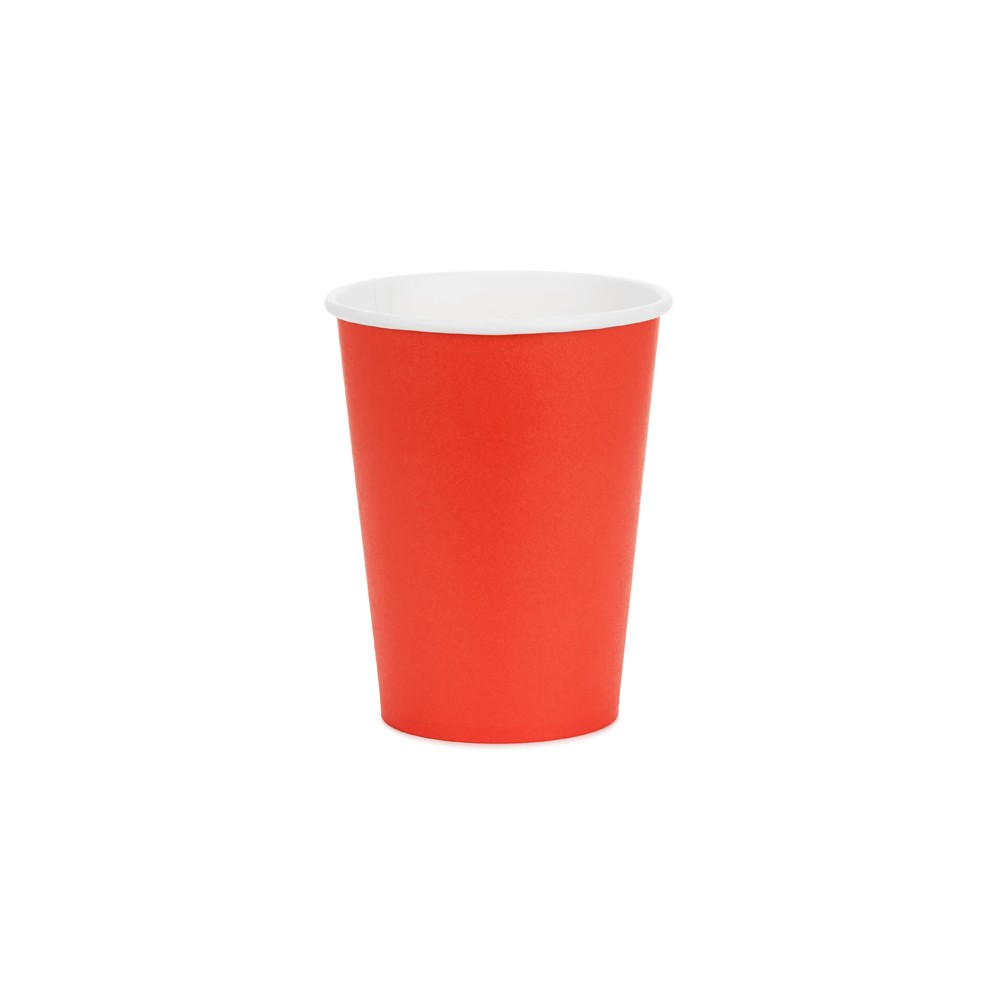 6 Gobelets en papier - rouge - 250ml