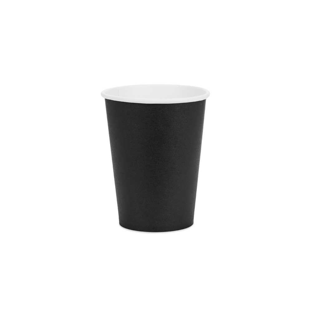 6 Gobelets en papier - noir - 250ml