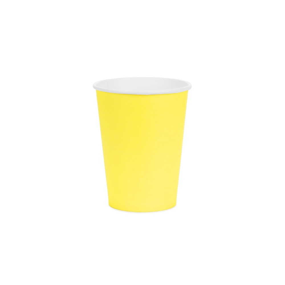 6 Gobelets en papier - jaune - 250ml
