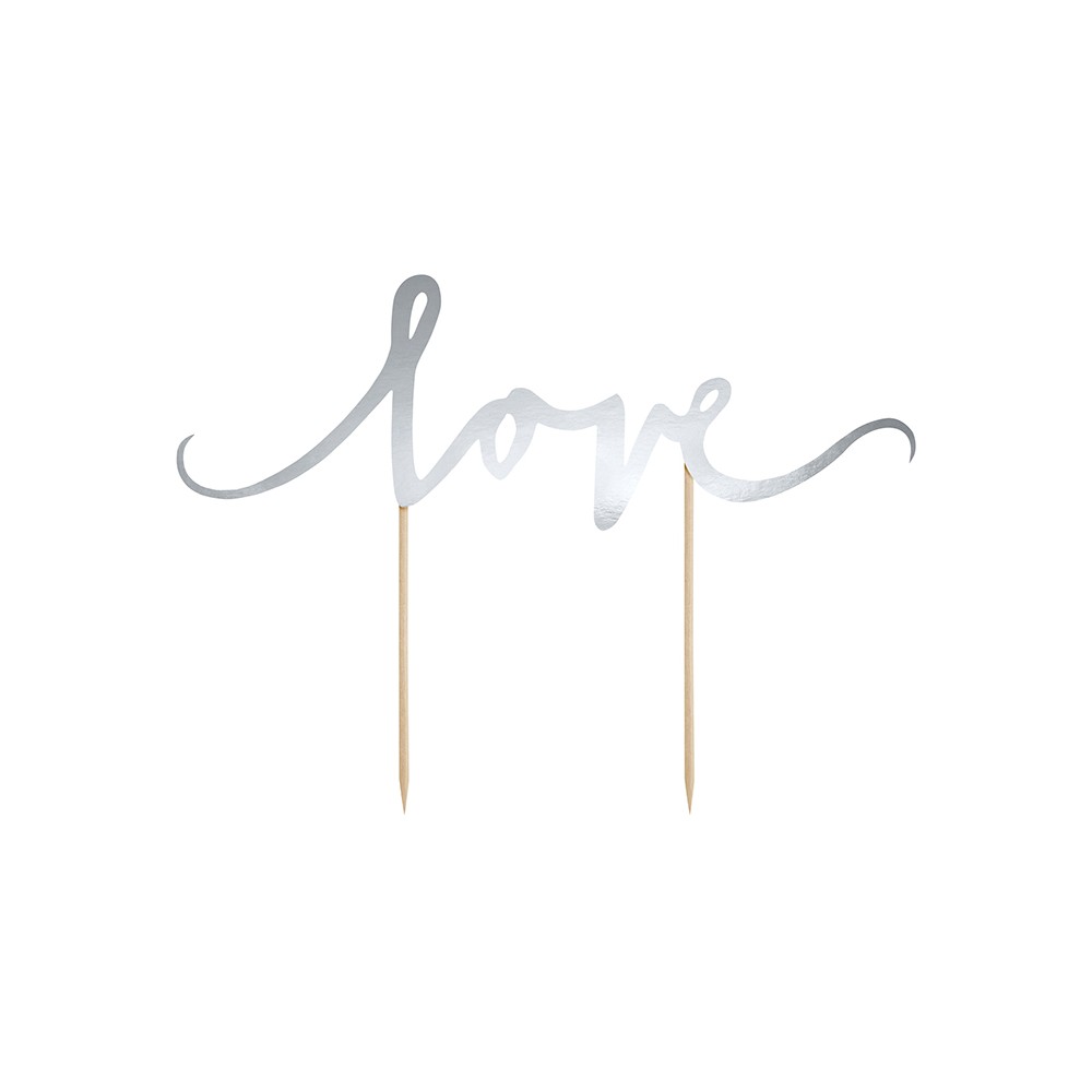 Cake topper de gâteau Lovee - argent