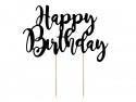 Cake topper HAPPY BIRTHDAY papier noir