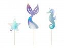 3 Décorations de gâteau Sirène - iridescentes
