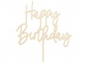 Cake topper tendance en bois "happy birthday"