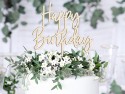 Cake topper tendance en bois "happy birthday"