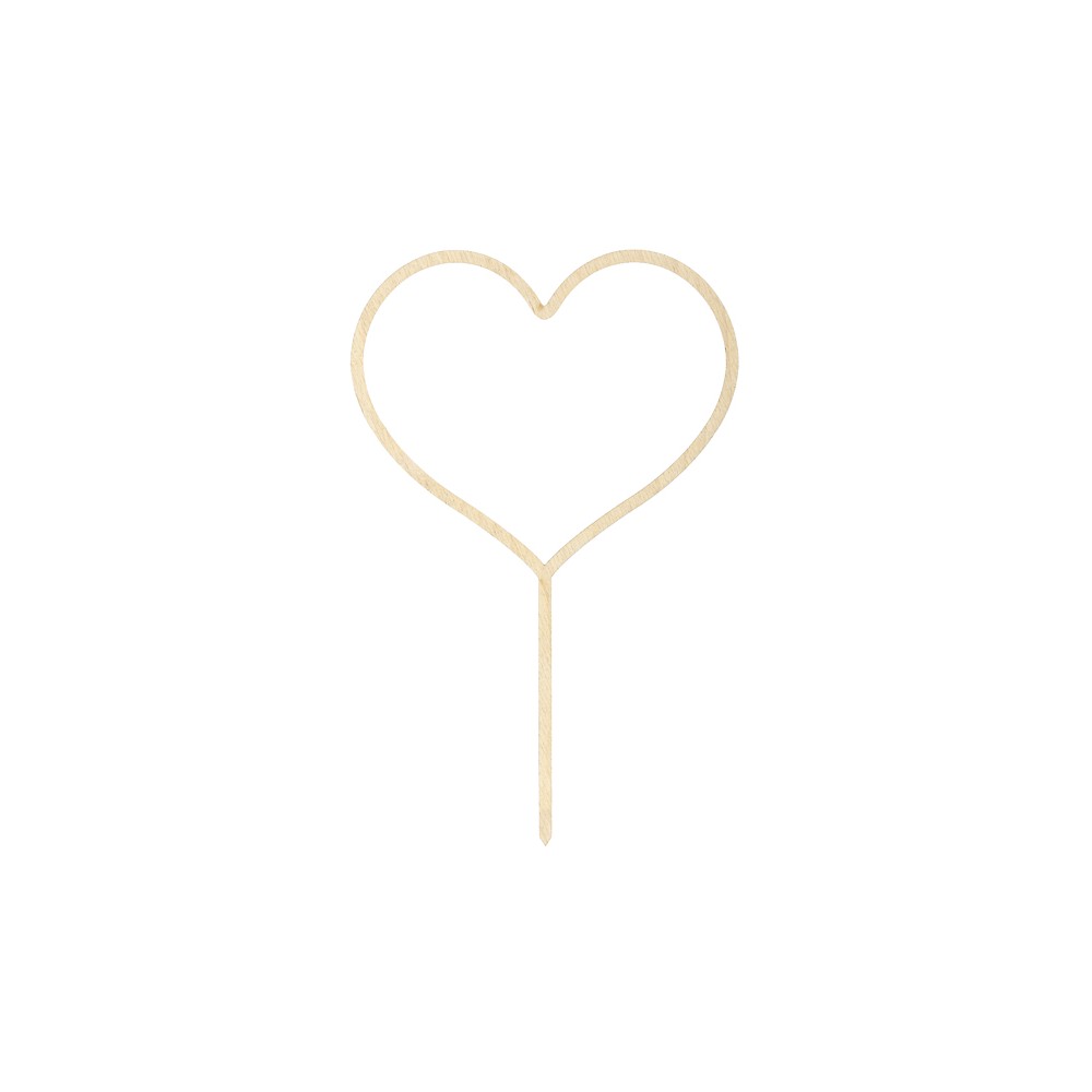 Cake topper en bois coeur
