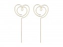 2 Cake toppers - coeur - or