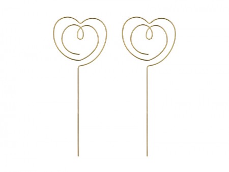 2 Cake toppers - coeur - or