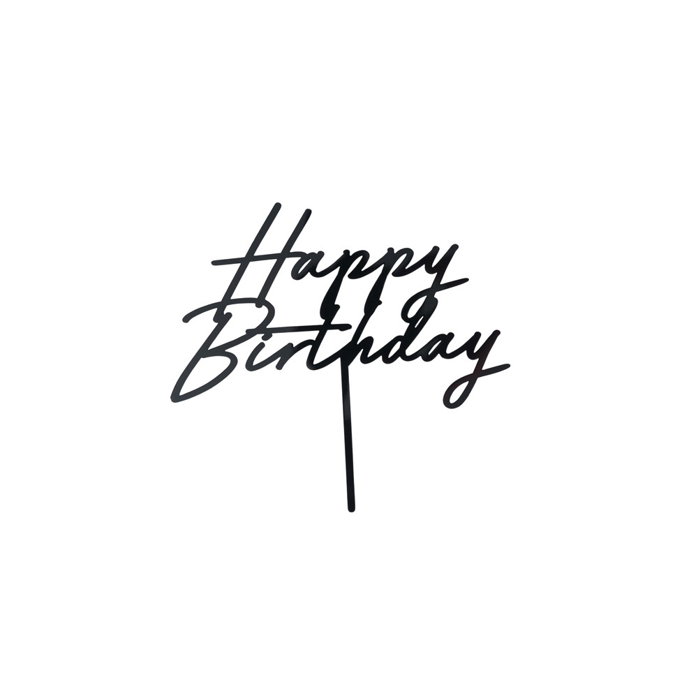Cake topper acrylique ''Happy Birthday'' - noir