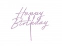 Cake topper acrylique pour gâteau ''Happy Birthday'' - violet