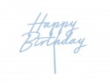 Cake topper acrylique pour gâteau ''Happy Birthday'' - bleu brumeu