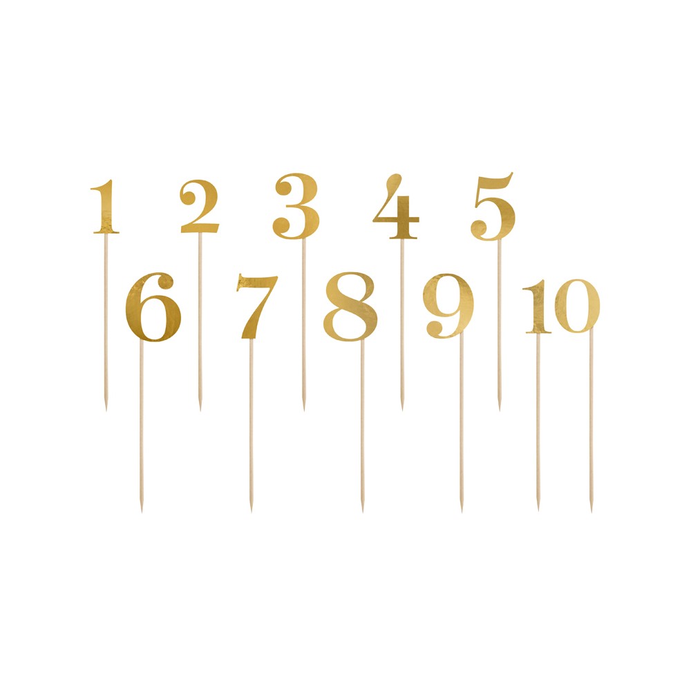 11 Chiffres de table - or