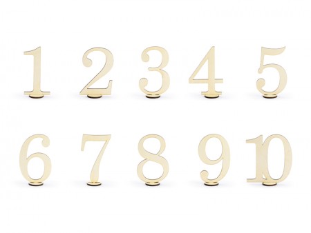 10 Numéros de table en bois