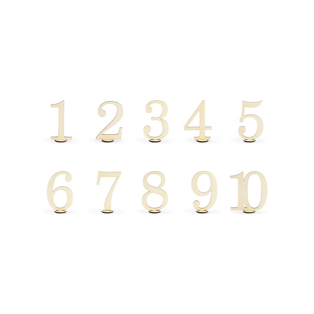 10 Numéros de table en bois