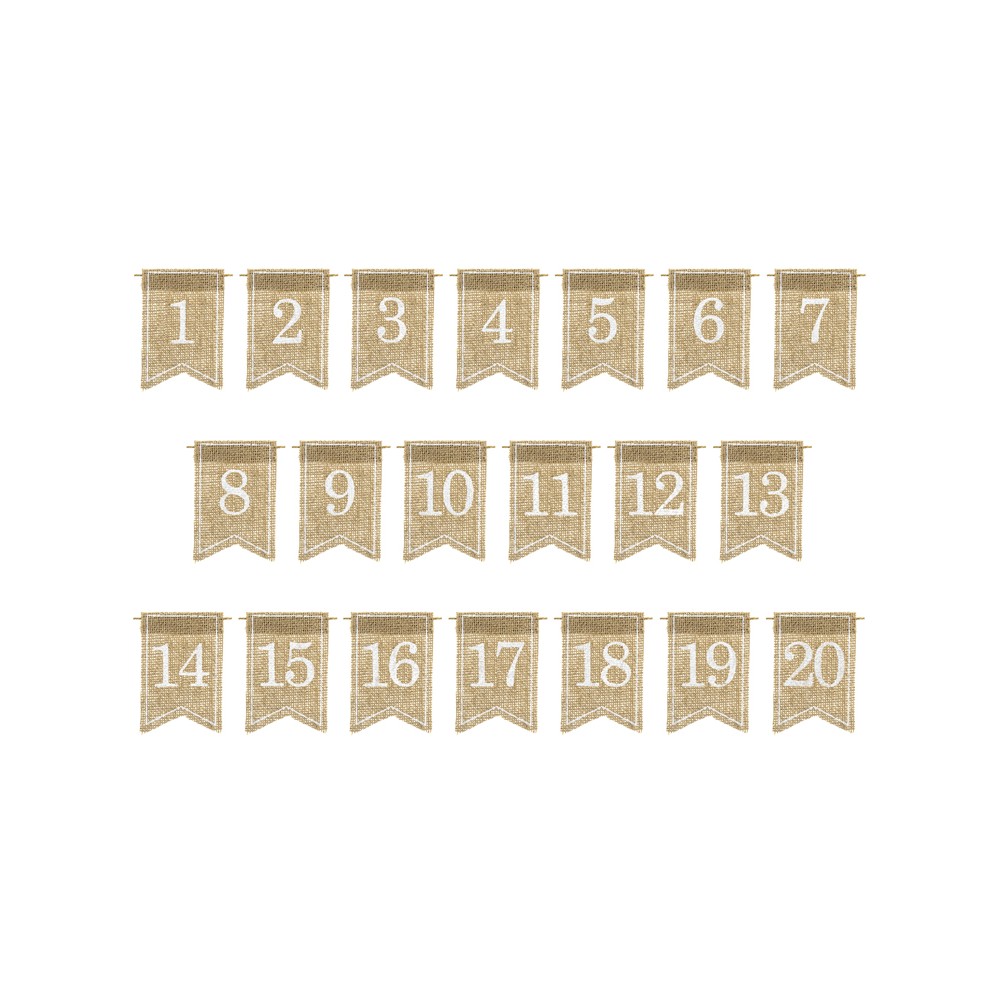 20 Numéros de table en jute