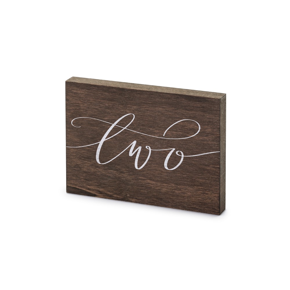 Numéro en bois sur table - ''Two'