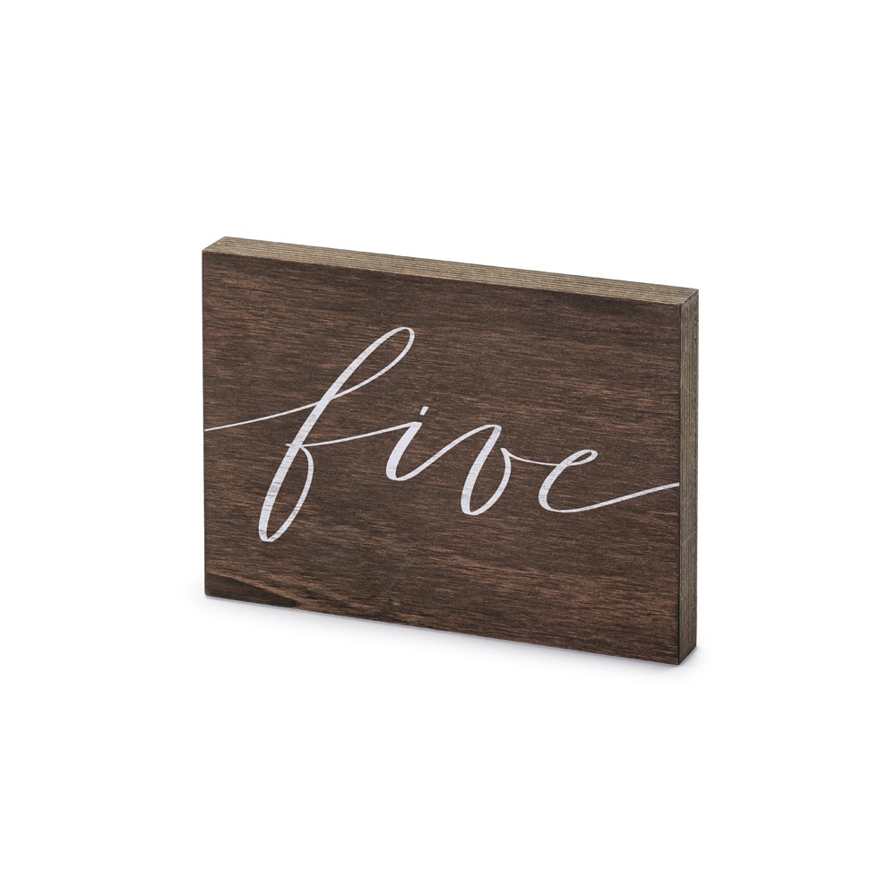 Numéro en bois sur table - ''Five'