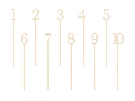 10 Numéros de table en bois