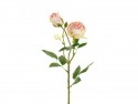 Fleur artificielle - Rose avec deux boutons - rose poudré