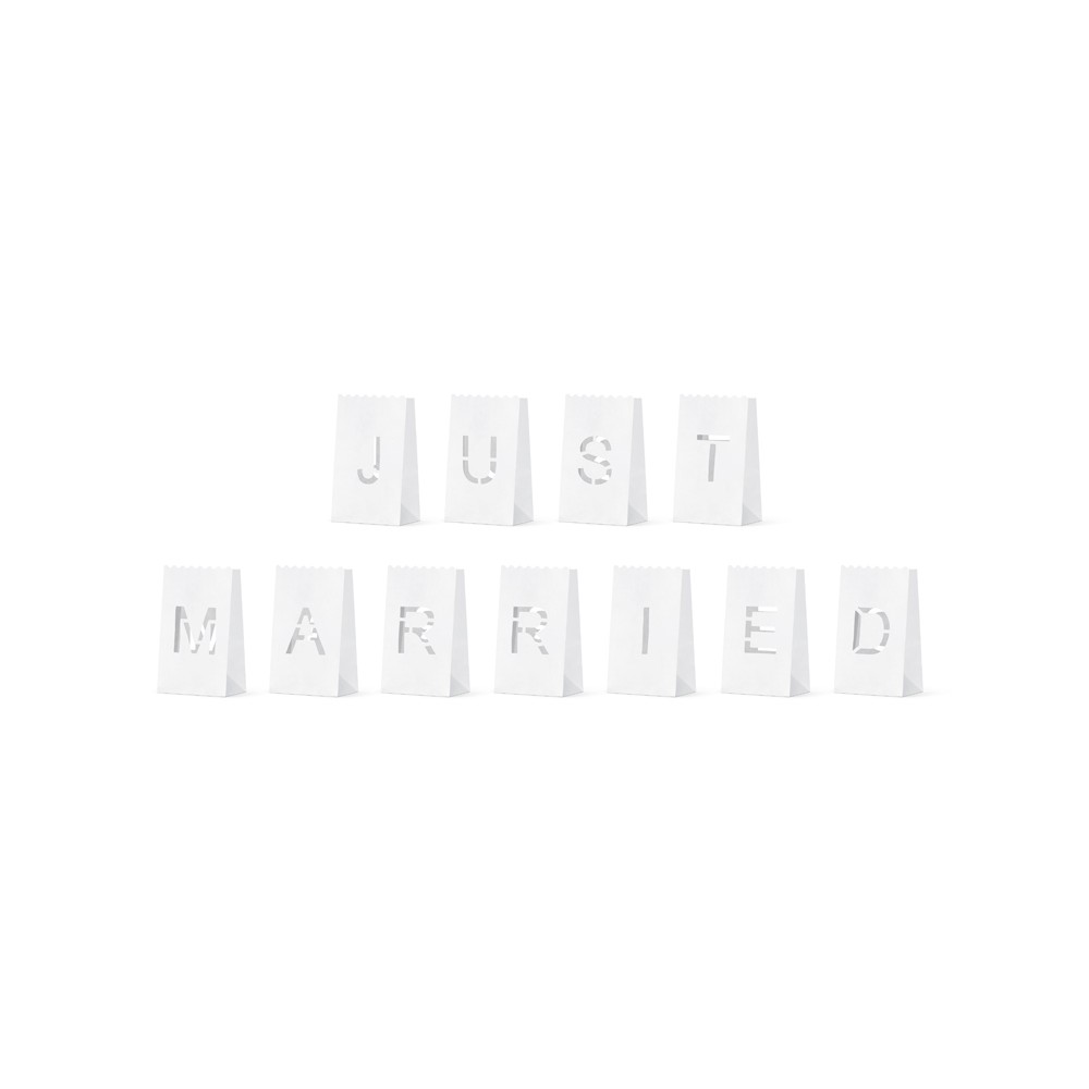 11 Lanternes - sachets de bougies - Just Married