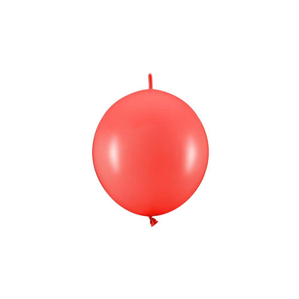 20 Ballons à Relier - 28 cm - Rouge coquelicot pastel
