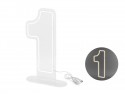 Néon LED - Chiffre '1' - blanc - 50cm
