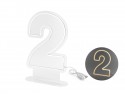 Néon LED - Chiffre '2' - blanc - 50cm