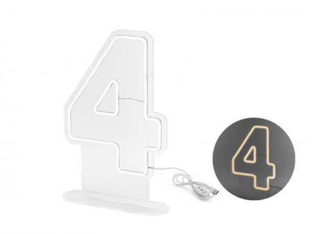 Néon LED - Chiffre '4' -...