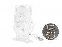Néon LED - Chiffre '5' - blanc - 50cm